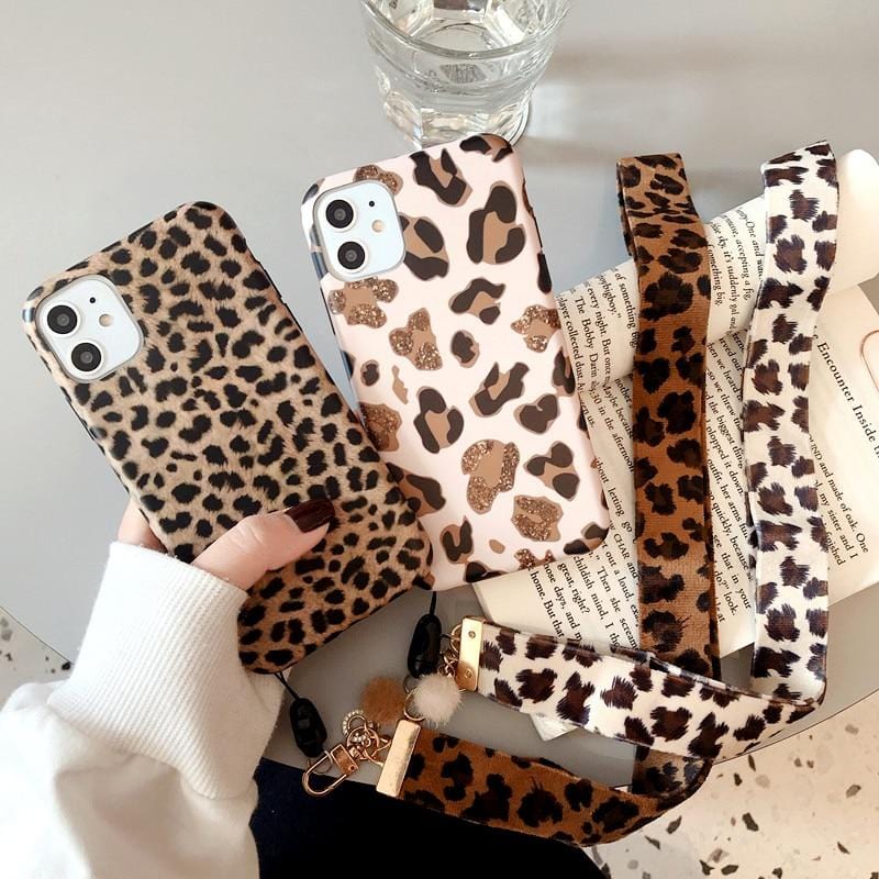 Leopard Print Lanyard iPhone Case - Agenda365.com
