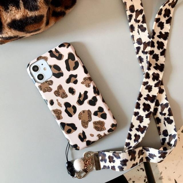 Leopard Print Lanyard iPhone Case - Agenda365.com