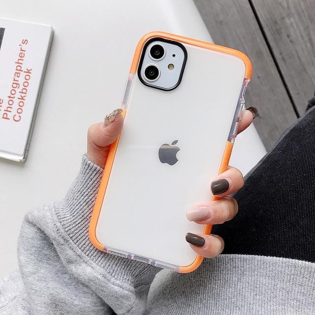 Solid Color Clear Shockproof iPhone Case - Agenda365.com