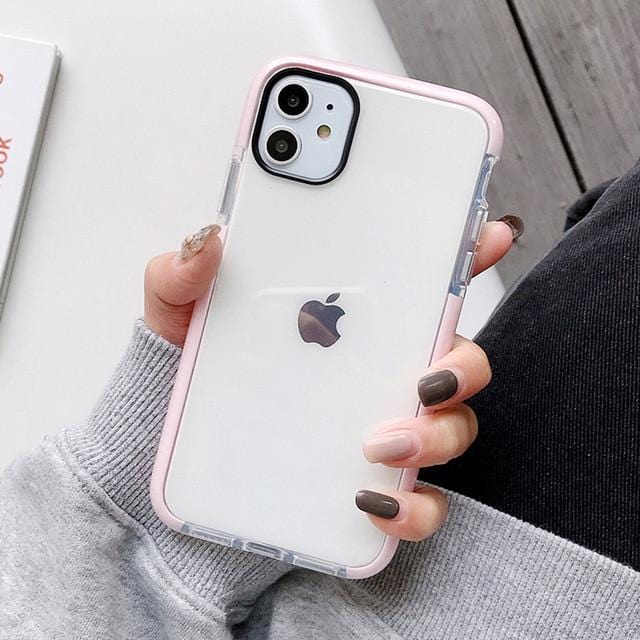 Solid Color Clear Shockproof iPhone Case - Agenda365.com
