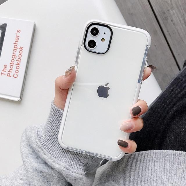 Solid Color Clear Shockproof iPhone Case - Agenda365.com