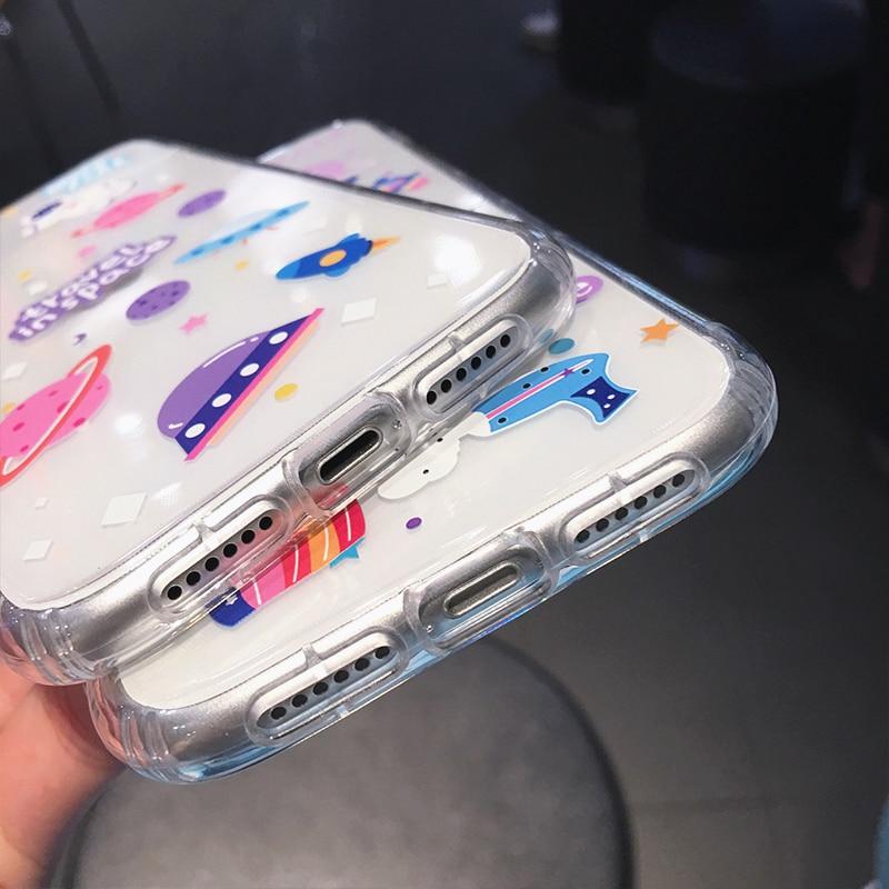 Cartoon Astronaut Planet Transparent iPhone Case - Agenda365.com