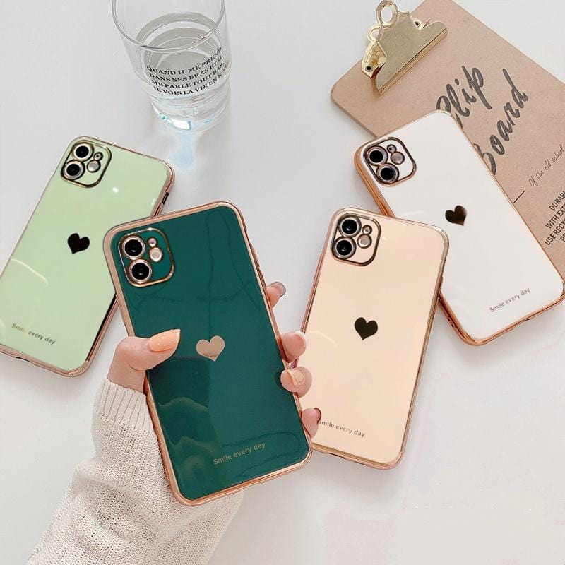 Protective Electroplated Love Heart iPhone Case - Agenda365.com
