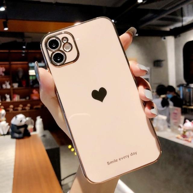Protective Electroplated Love Heart iPhone Case - Agenda365.com
