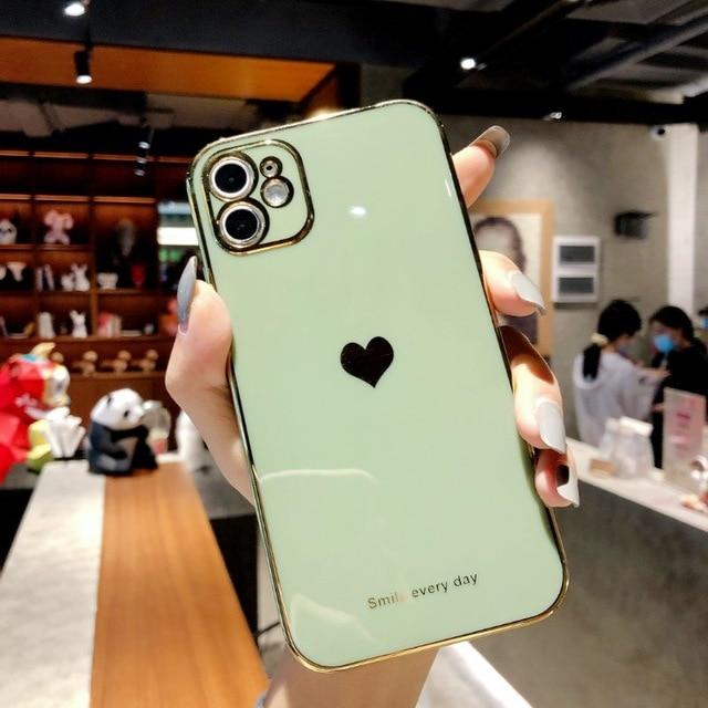 Protective Electroplated Love Heart iPhone Case - Agenda365.com