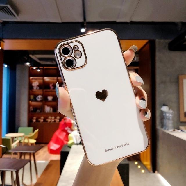 Protective Electroplated Love Heart iPhone Case - Agenda365.com