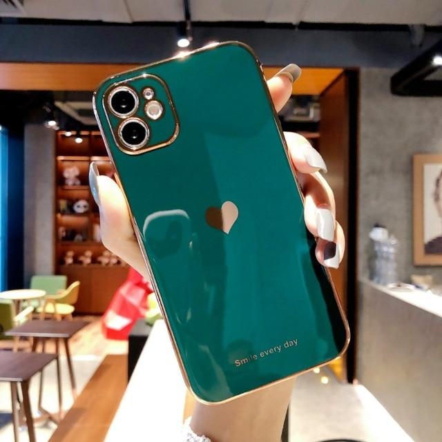 Protective Electroplated Love Heart iPhone Case - Agenda365.com