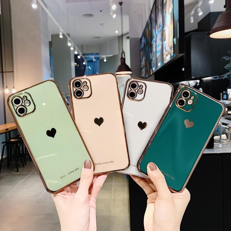 Protective Electroplated Love Heart iPhone Case - Agenda365.com