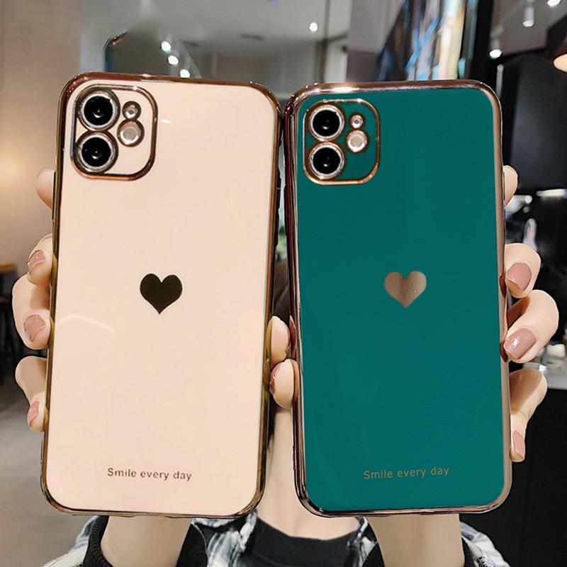 Protective Electroplated Love Heart iPhone Case - Agenda365.com
