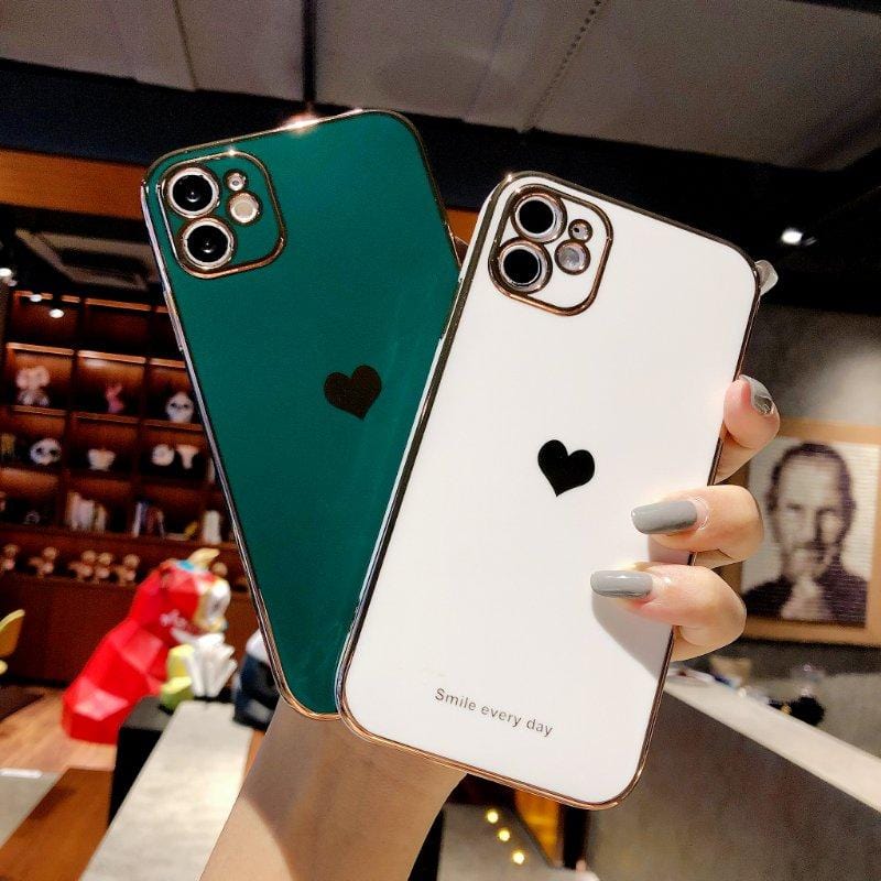 Protective Electroplated Love Heart iPhone Case - Agenda365.com