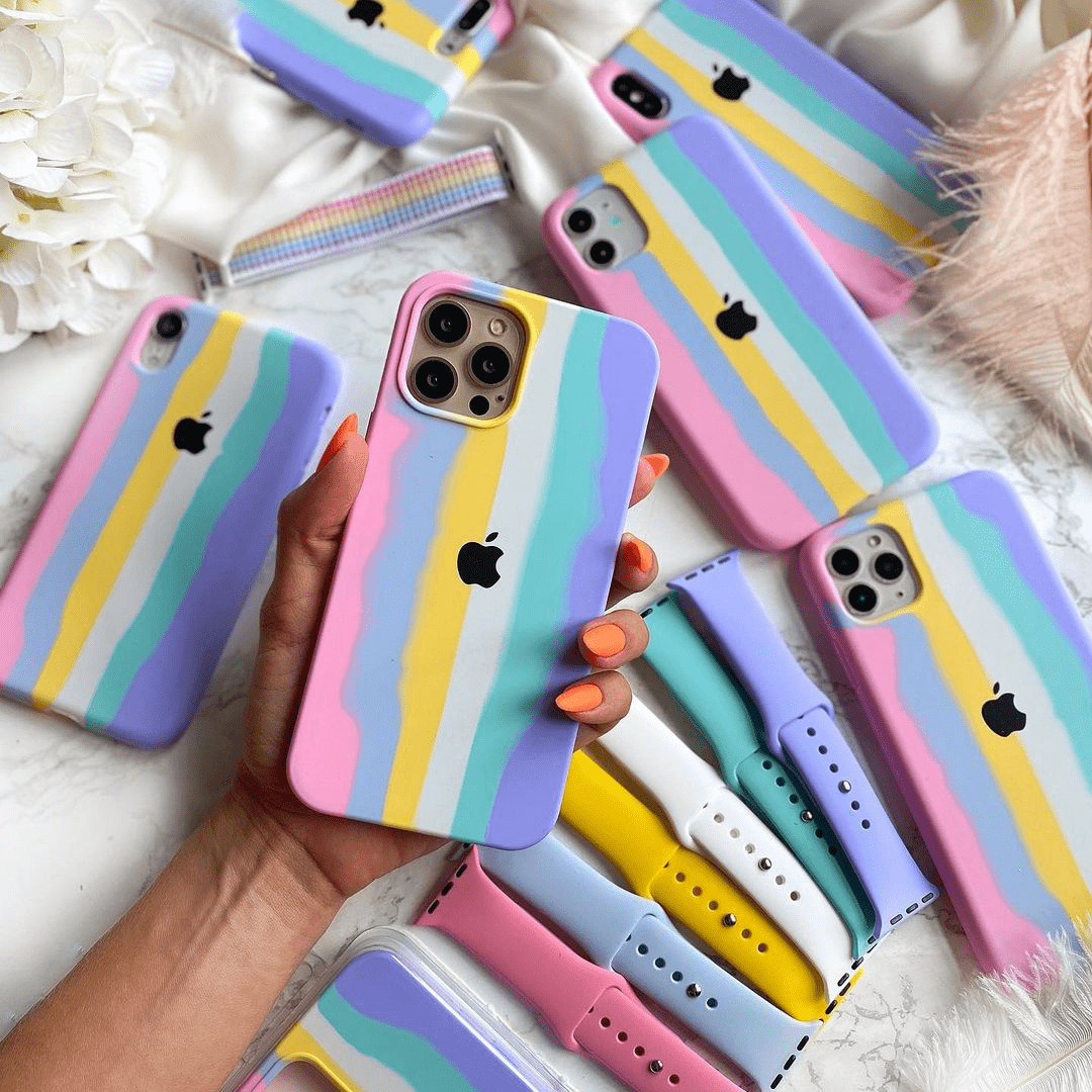 iPhone Silicone Case (Rainbow Design) - Agenda365.com