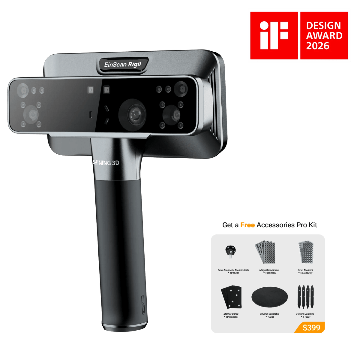 EinScan Rigil | The Tri-Mode Laser 3D scanner - Agenda365.com