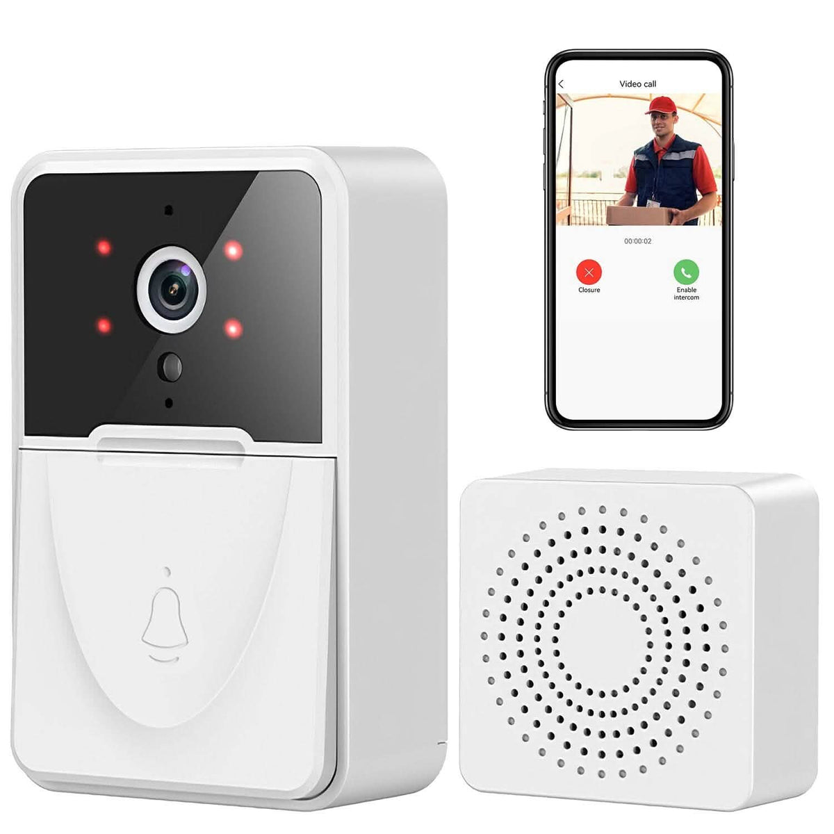 Smart Wireless Wi-Fi Video Security Doorbell - Agenda365.com