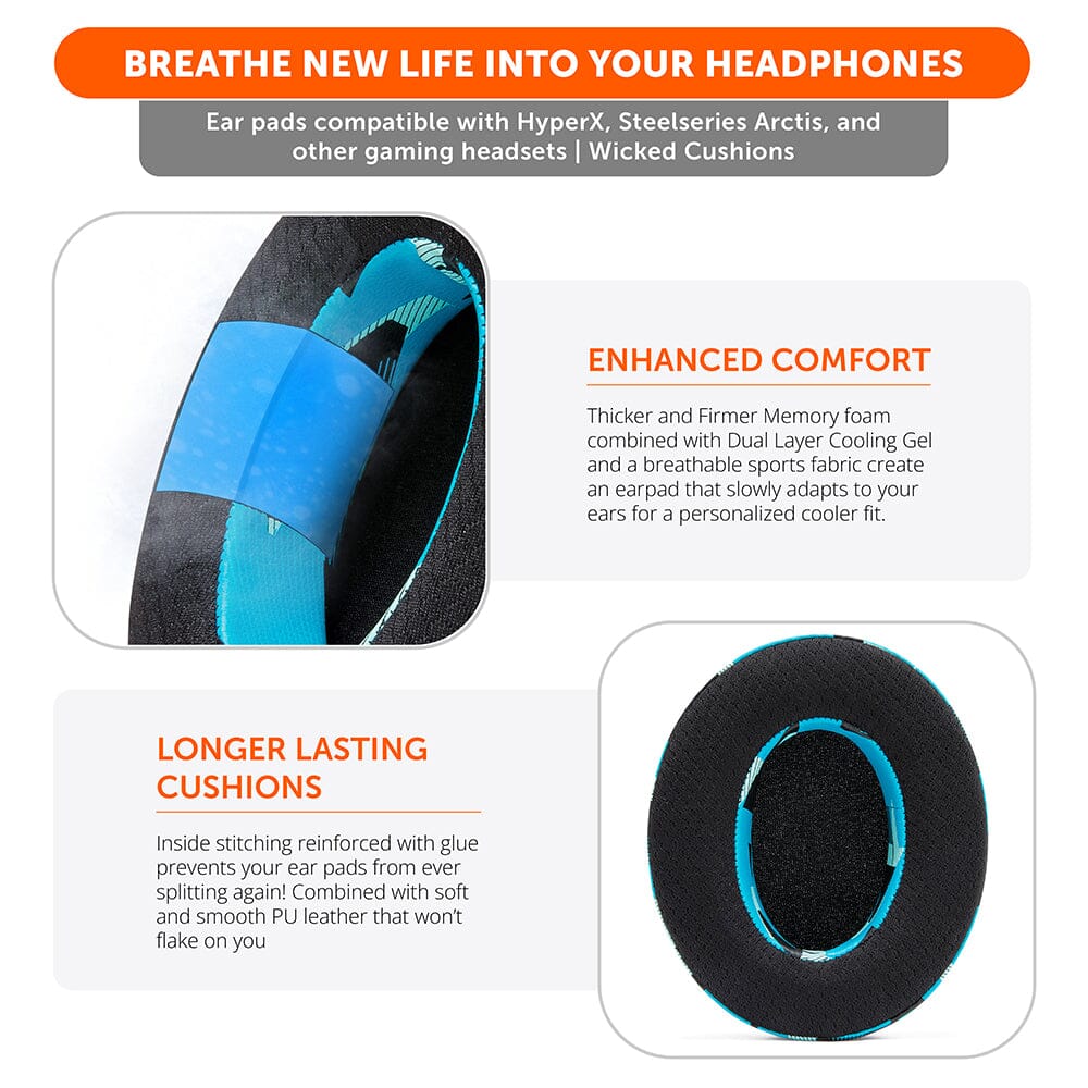 WC FreeZe - Hybrid Cooling Gel Infused Gaming Earpads - Agenda365.com