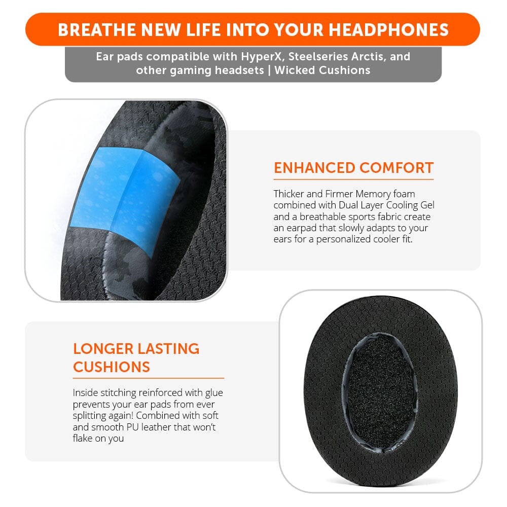 WC FreeZe - Hybrid Cooling Gel Infused Gaming Earpads - Agenda365.com
