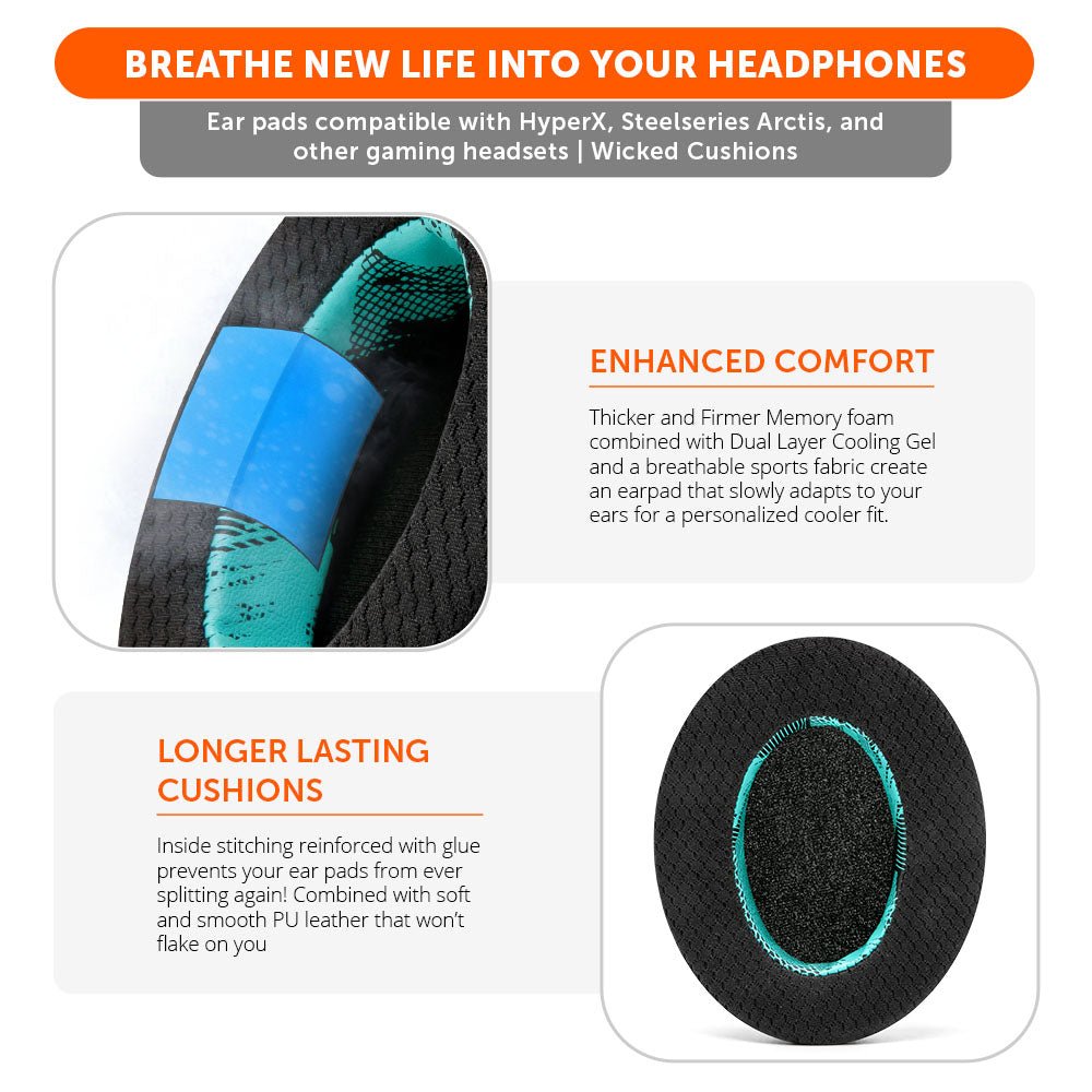 WC FreeZe - Hybrid Cooling Gel Infused Gaming Earpads - Agenda365.com