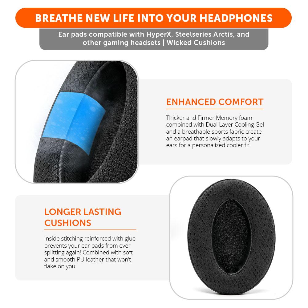 WC FreeZe - Hybrid Cooling Gel Infused Gaming Earpads - Agenda365.com