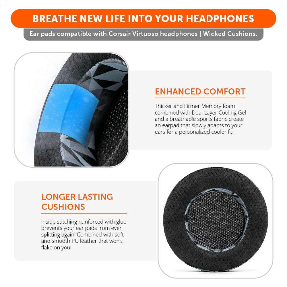 Corsair Virtuoso Earpads - WC FreeZe Cooling Gel - Agenda365.com
