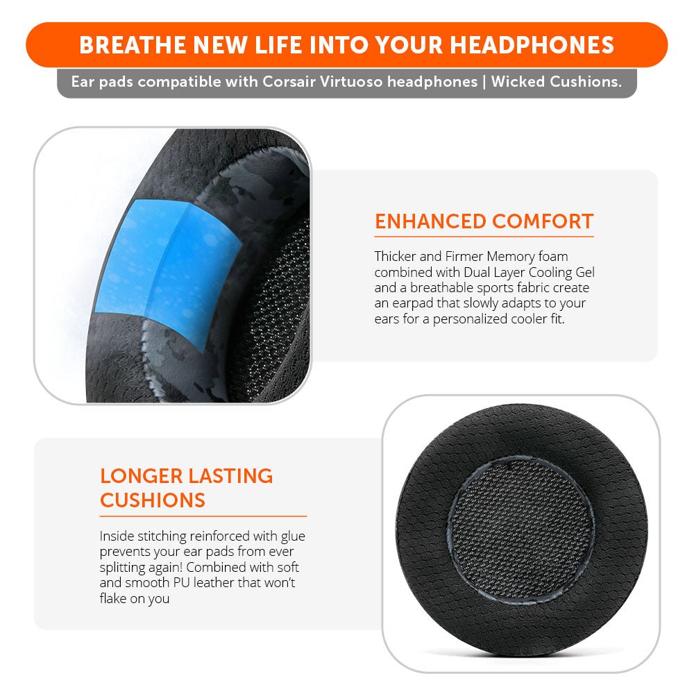 Corsair Virtuoso Earpads - WC FreeZe Cooling Gel - Agenda365.com
