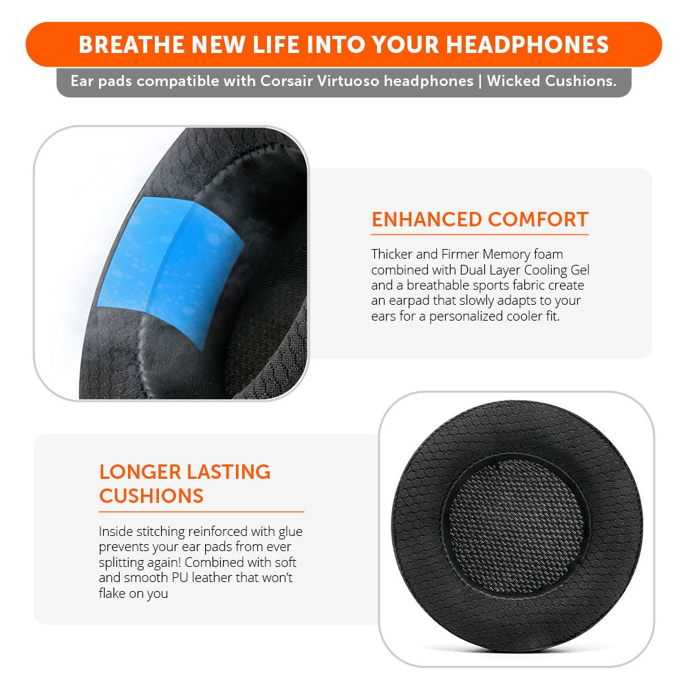 Corsair Virtuoso Earpads - WC FreeZe Cooling Gel - Agenda365.com