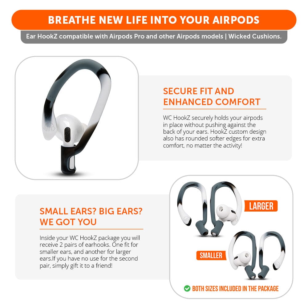 WC HookZ - Over Ear Hooks for Airpods Pro 1, 2 & Airpods 1, 2, 3 - Agenda365.com