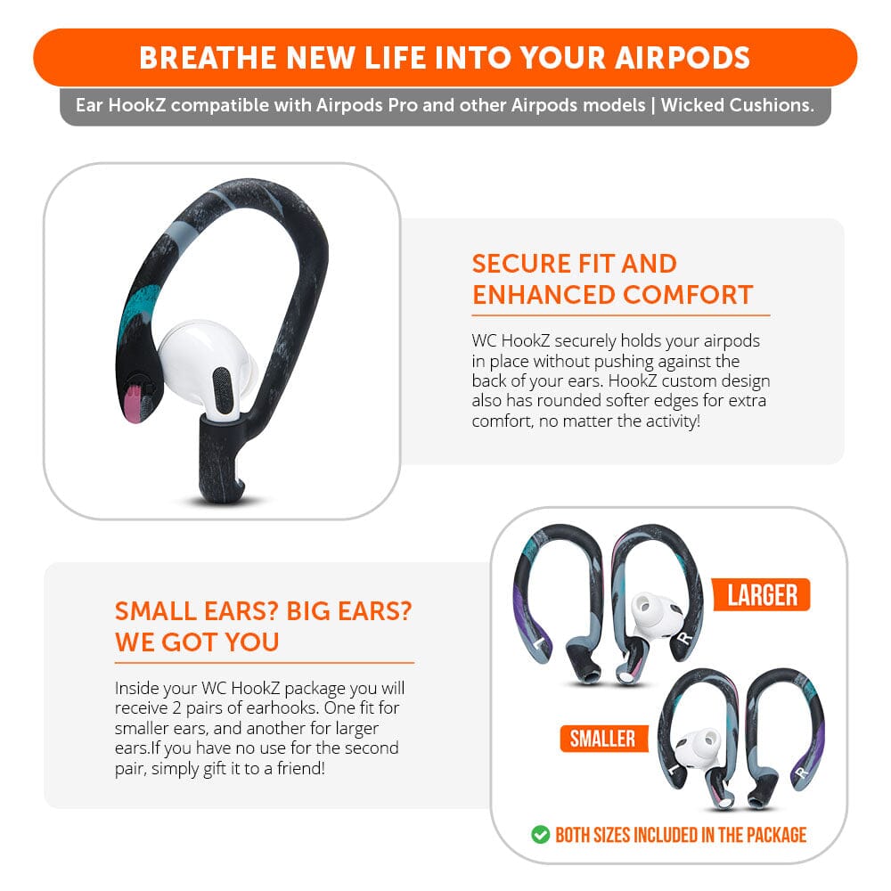 WC HookZ - Over Ear Hooks for Airpods Pro 1, 2 & Airpods 1, 2, 3 - Agenda365.com