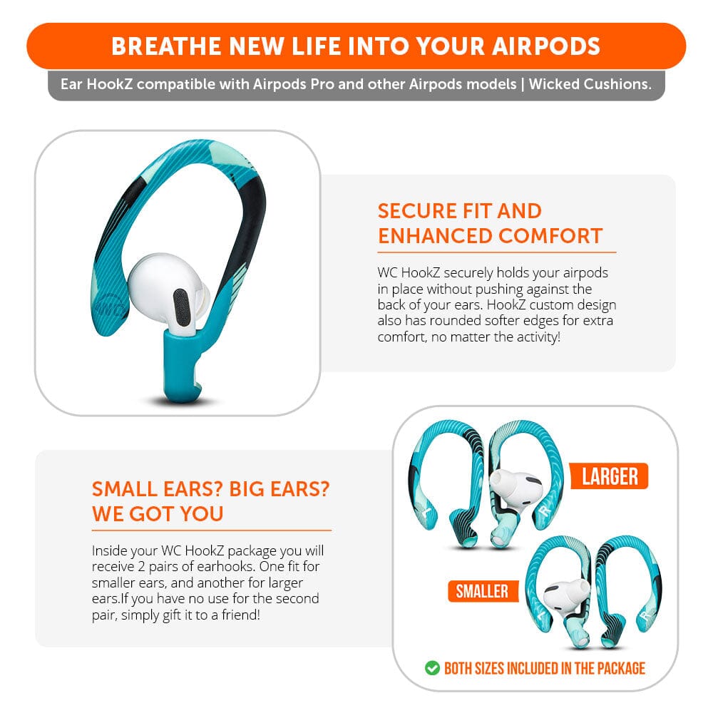 WC HookZ - Over Ear Hooks for Airpods Pro 1, 2 & Airpods 1, 2, 3 - Agenda365.com