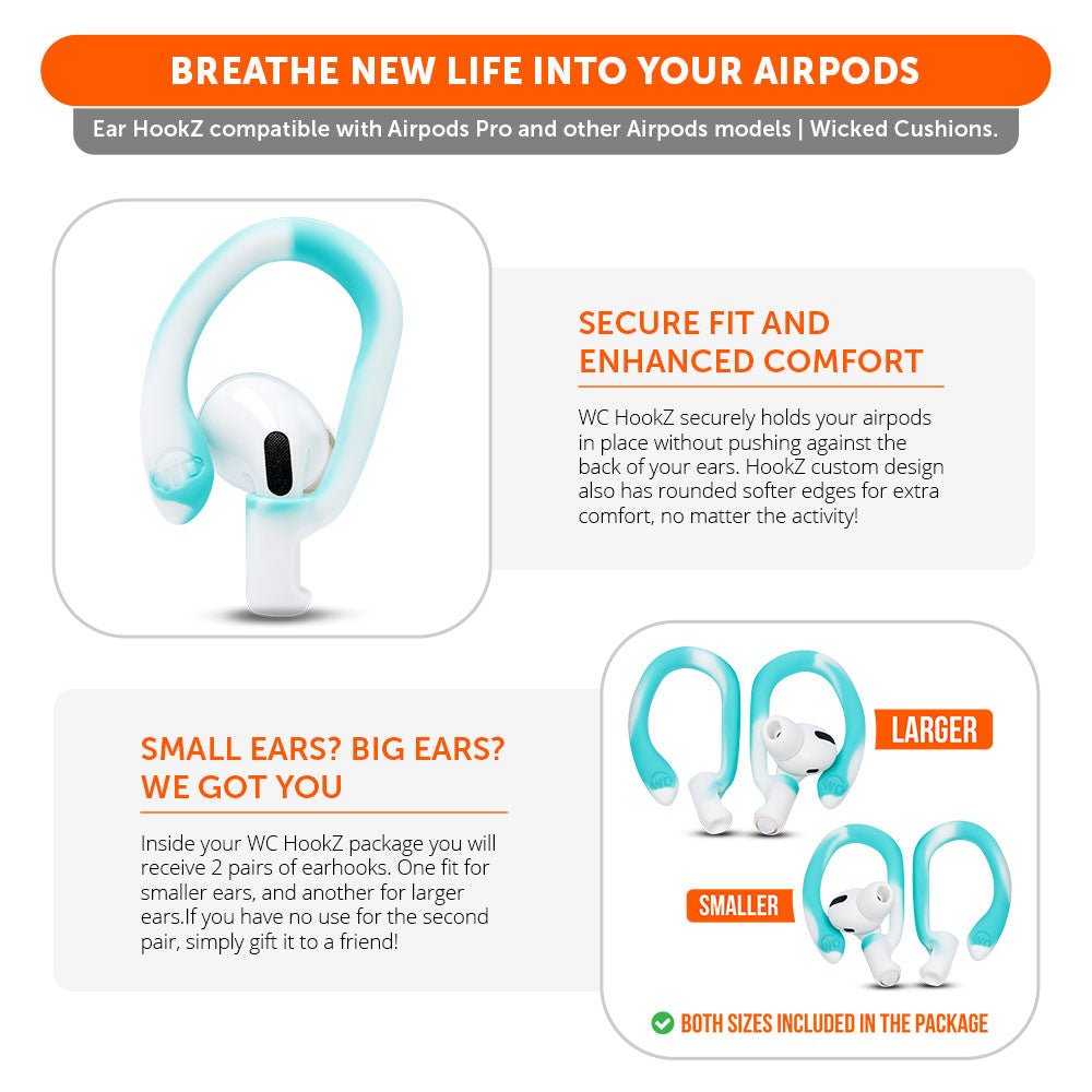 WC HookZ - Over Ear Hooks for Airpods Pro 1, 2 & Airpods 1, 2, 3 - Agenda365.com