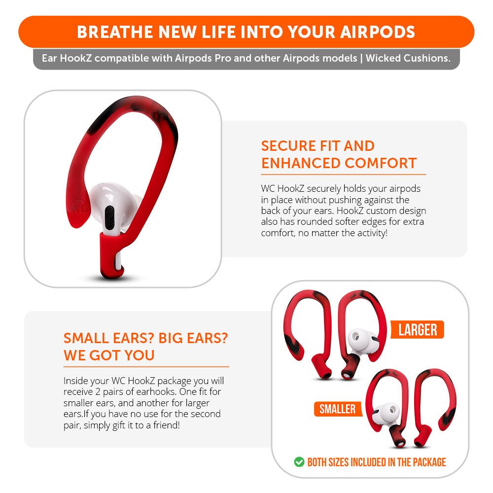 WC HookZ - Over Ear Hooks for Airpods Pro 1, 2 & Airpods 1, 2, 3 - Agenda365.com