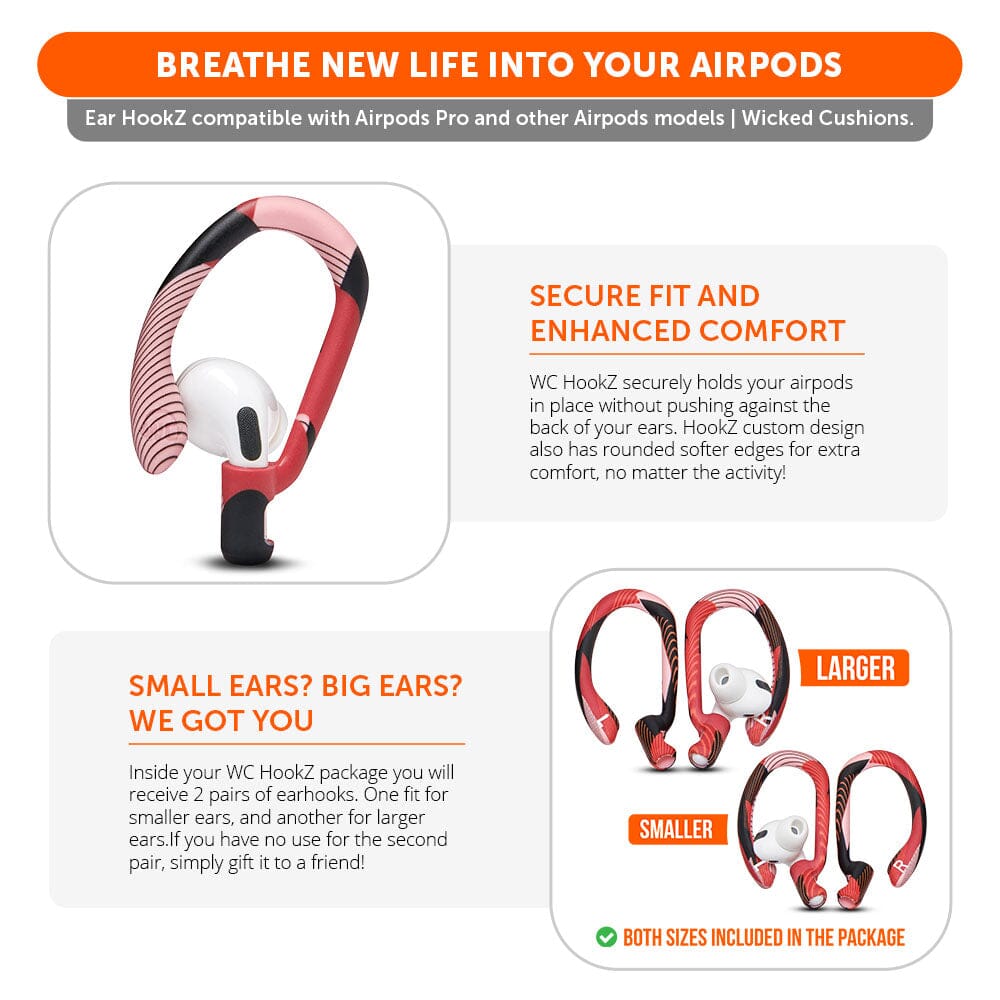 WC HookZ - Over Ear Hooks for Airpods Pro 1, 2 & Airpods 1, 2, 3 - Agenda365.com