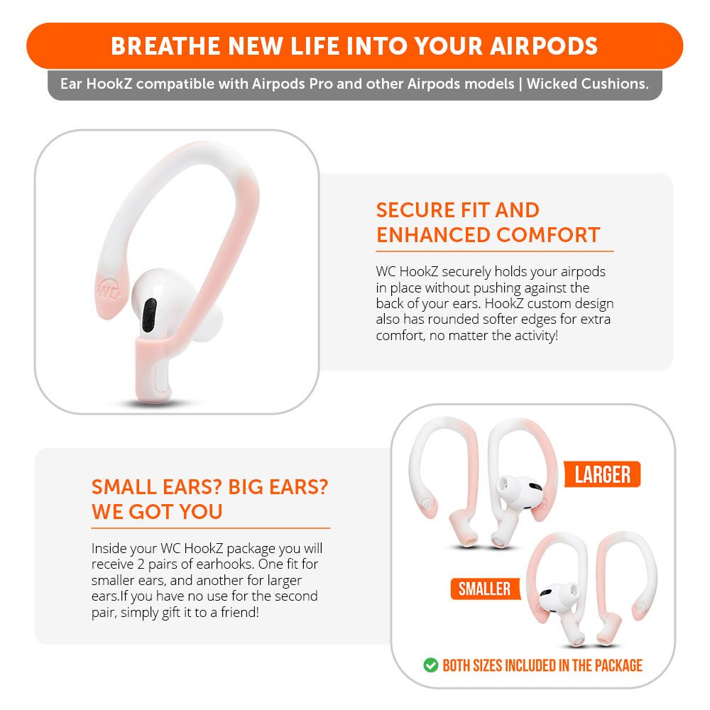 WC HookZ - Over Ear Hooks for Airpods Pro 1, 2 & Airpods 1, 2, 3 - Agenda365.com