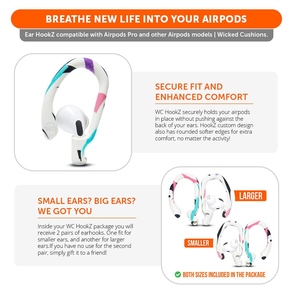 WC HookZ - Over Ear Hooks for Airpods Pro 1, 2 & Airpods 1, 2, 3 - Agenda365.com