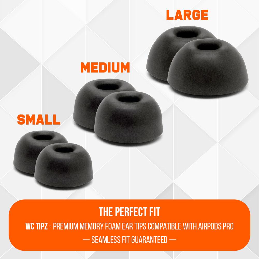 WC TipZ - Memory Foam Ear Tips for Airpods Pro & Airpods Pro 2 - Agenda365.com