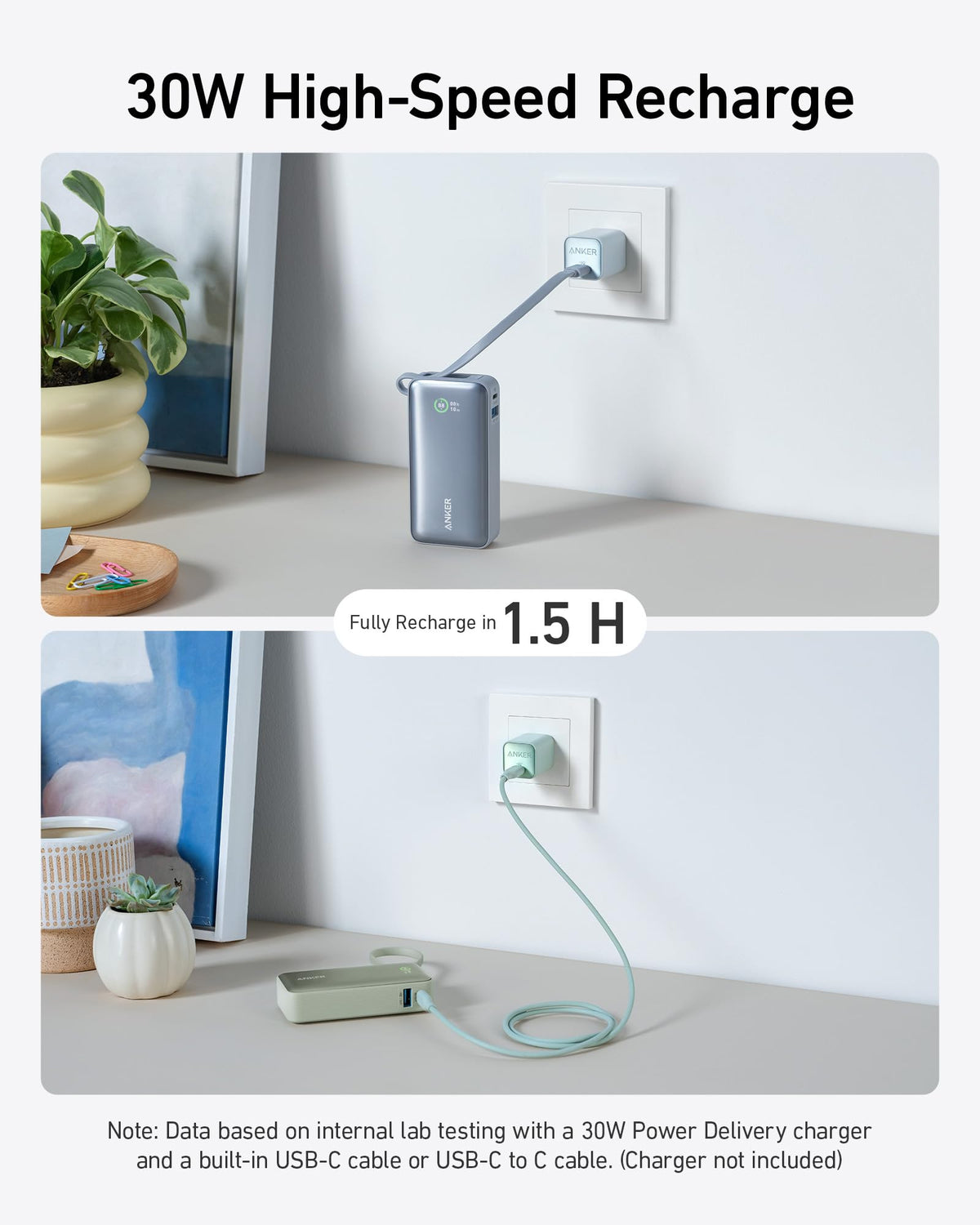 Anker Nano Power Bank (30W, Built-In USB-C Cable) - Agenda365.com