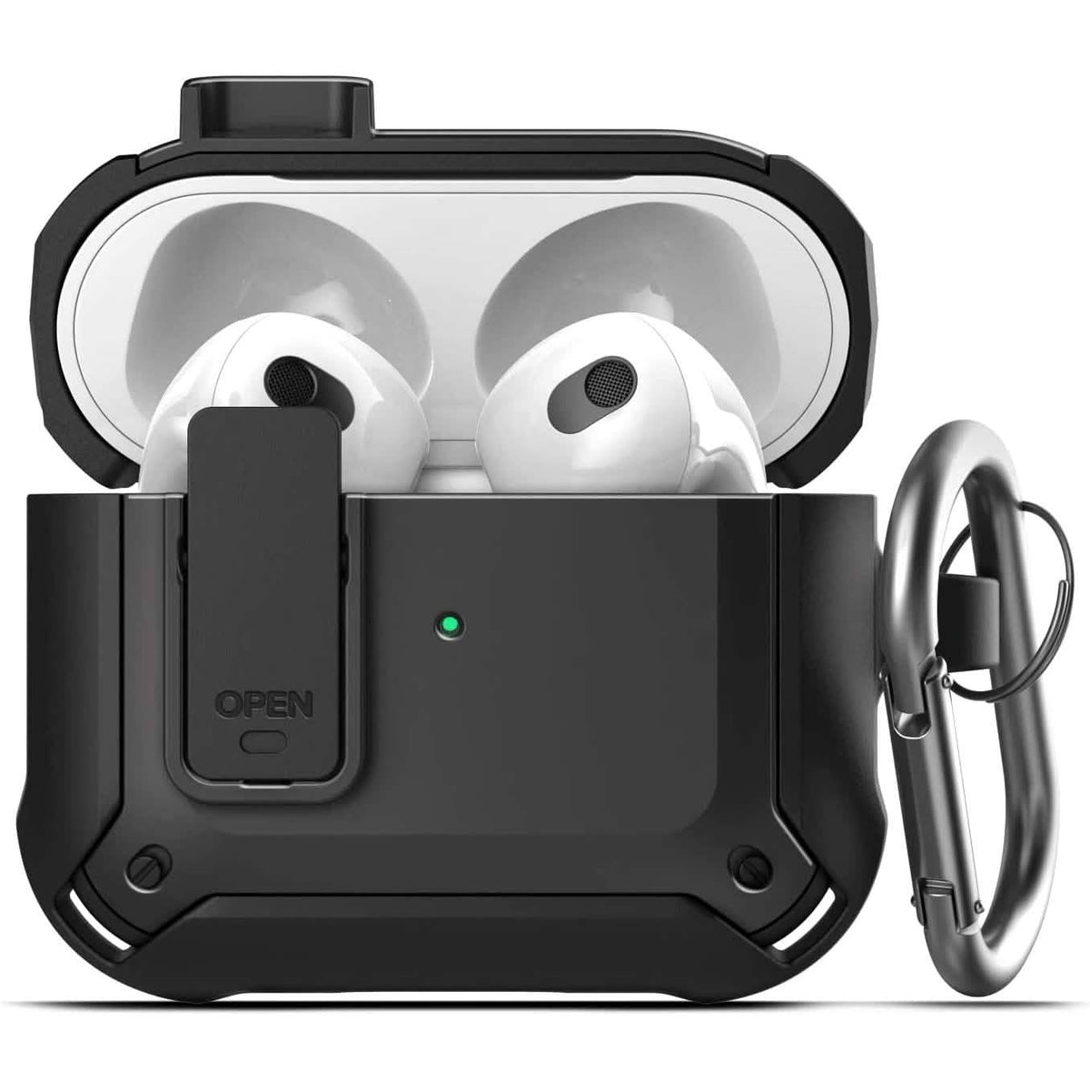 X-Armor for Airpods 3rd Generation Case with Locking Lid | Protective Carrying Pod with Carabiner Keychain (Airpods Gen 3) - Agenda365.com