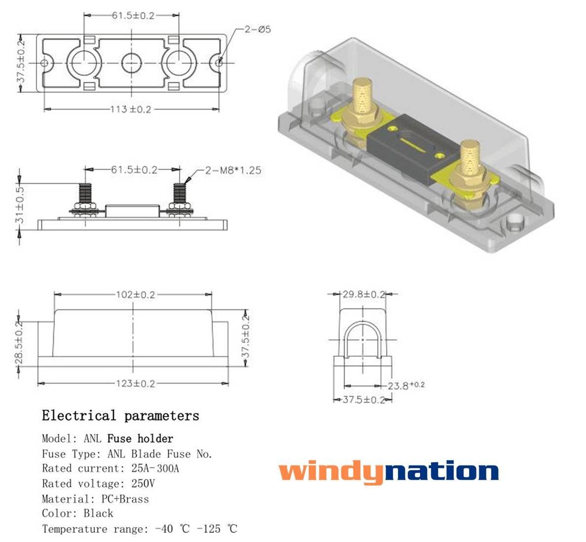 ANL Fuse Holder with ANL Fuse - Agenda365.com